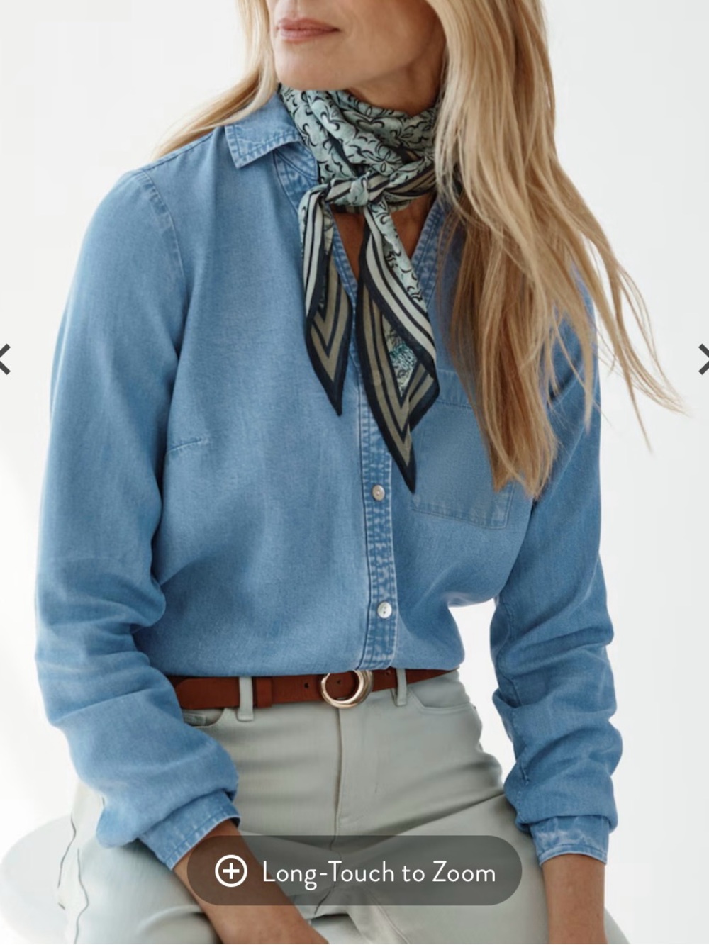 NWT J. Jill Denim Chambray Indigo Tencel™ Lyocell Shirt Large